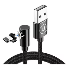 Cable Cargador Magnético Usams L Micro Usb De 1 M, Color Negro