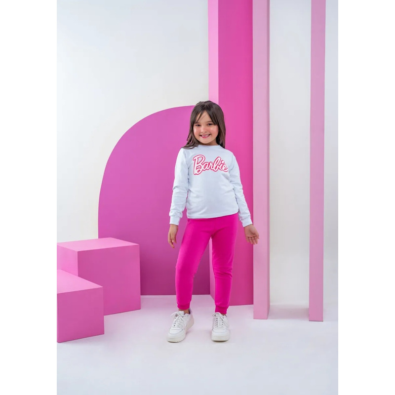 Conjunto Roupa Barbie Colegial Infantil Menina Verão