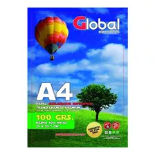 Papel Sublimación Global 100 Hojas A4 X 100gr