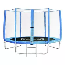 Cama Elástica Expert Kids Cme001430 Con Diámetro De 4.3 m, Color Del Cobertor De Resortes Azul Y Lona Negra