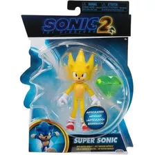Figura Artículable Nuevo Sonic Película 2 Super Sonic 