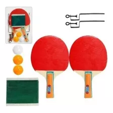 Kit Ping Pong C/ 2 Raquete 9 Bolinhas 1 Rede + Suporte Mesa Cor Vermelho Tipo De Cabo An (anatômico)