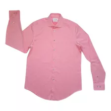 Camisa Calvin Klein Hombre Rosado #1220