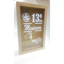 Quadro Cofre Porta Moedas 27x17 Em Mdf 13° Da Manicure