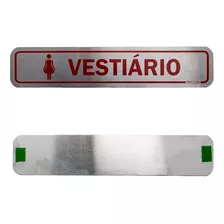 Placa De Sinalização Adesiva 5 X 25cm Vestiário Feminino