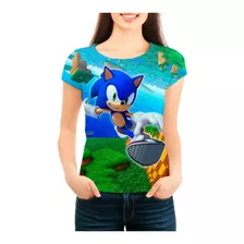 Camiseta Babylook Feminina Sonic - Mn03