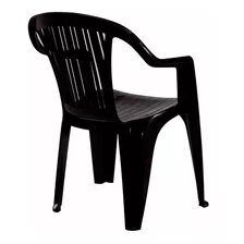 Silla Sillon Apilable Pvc Negra Titan Garden Life