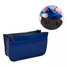 Organizador Cartera Bolso Mochila Neceser Viaje Plegable Color Azul Oscuro