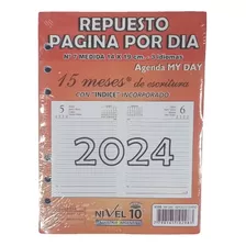 Repuesto Agenda Nivel 10 My Day N°7 Diaria 2024 15 Meses