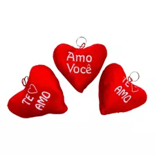 Pacote Chaveiro De Coração C/ 12 Unidades (9 Cm) Frases Amor