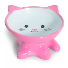 Comedouro Elevado Ceramica Para Gatos Colorido Atóxico