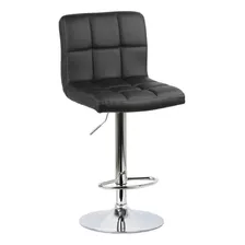 Banqueta Nantes Em Pu Corino Giratoria Base Disco Cor Preto