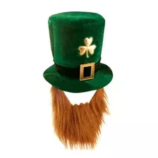 Chapéu Cartola Saint Patrick´s Day C/ Barba Irish Leprechaun