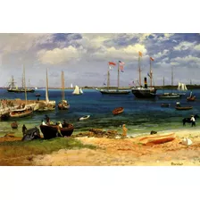 Porto De Nassau Bahamas 1877 De Bierstadt Em Tela 51cmx34cm