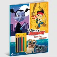 Livro Infantil Ler E Colorir Com Lapis Disney Junior