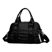 Bolsa Feminina Blogueira Esportiva Fitness Academia Chaveiro Cor Preto Desenho Do Tecido Liso