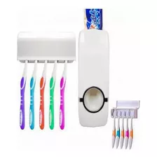 Dispenser Automático De Pasta De Dente Com Suporte De Escova Cor Branco