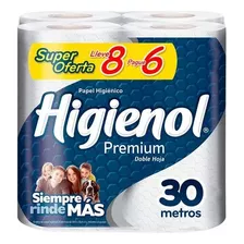 Papel Higiénico Higienol Premium 30mts X 8/6
