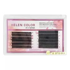 Cilios Fio A Fio Auto Fans Volume Russo Helen Color Mix 007d