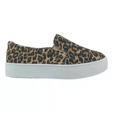  Slip On Tenis Feminino Casual Animal Print Onça Oncinha 