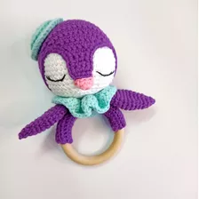 Sonajero Pingüino A Crochet Para Bebés 