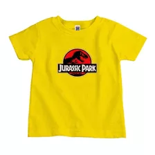 Camiseta Infantil Jurassic Park Camisa 100% Algodão Menino