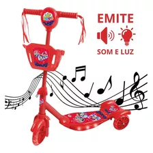 Patinete Infantil Musical Cestinha Luz E Som Menina Menino