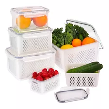 Moretoes 5 Recipientes De Frutas Para Refrigerador, Recipien