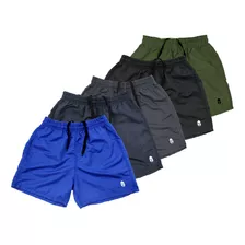 Kit 5 Shorts Microfibra Masculino 3 Bolsos Bermuda Titanio 