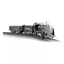 Trem Locomotiva Com Pista 67,5cm Luz E Som- Dm Toys