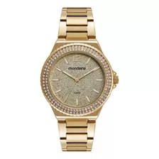 Relogio Feminino Dourado Mondaine Com Pedras Prova D'água Nf