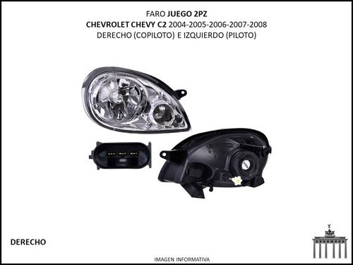 Faro Chevy 2004-2008 C2 2p Juego 2pz Ctt Foto 2