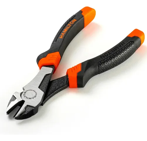 Alicate Corte Oblicuo 7 Pulgadas 175mm Niquelado Hamilton Aco70p Color Negro Y Naranja Negro/naranja