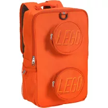 Mochila Escolar Lego Brick , P/ Niños Y Niñas, Color Naranja