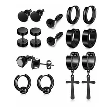 Set 8 Pares Piercing Acero Quirúrgico Aretes Hombre Oreja