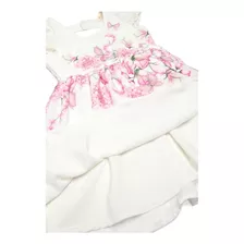 Vestido Infantil Evasê Com Borboletas E Pedrarias Trick Nick