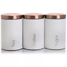 Colección Megachef Matte White Canister Set, 3 Piezas