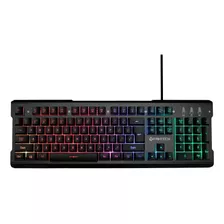 Teclado Gamer Membrana Fantech Soldier K612 Rgb Base Metal Color Del Teclado Negro