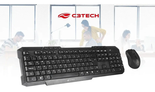 Kit De Teclado E Mouse Sem Fio Wireless 2.4ghz C3 Tech