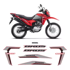 Kit Adesivos Honda Nxr Bros 160 2022 Moto Vermelha Completo