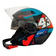 Capacete Aberto Fw3 X Open Up 43 C/ Óculos Interno Cores 