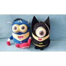 Minions X 2 - Motivos Batman Y Capitán América Peluches