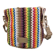 Bolso Cartera Mimbre Plata Verano 