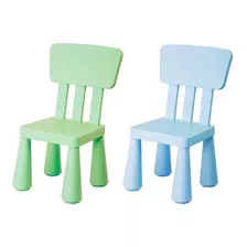 2 Sillas Plásticas Infantil / Niños / Chicos Símil Ikea