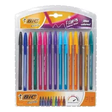 Boligrafo Bic Cristal Lapicera Colores Vivos X 15 Fashion Color De La Tinta Surtidos