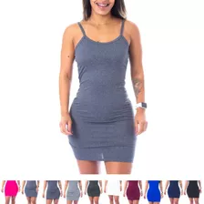 Vestido Feminino Alças Curto Justo Tubinho Instagram Canelad