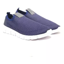 Zapatilla Pancha Hombre Elastizada Azul Deportiva