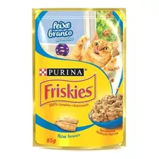 Ração Úmida Friskies Gatos Sabor Peixe Branco Ao Molho 85g