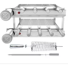 Churrasqueira Inox Gira Grill 9 Espetos Bivolt + Brinde