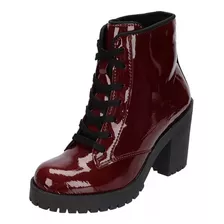 Bota Coturno Feminino Tratorada Salto Alto Preto F/ Gratis